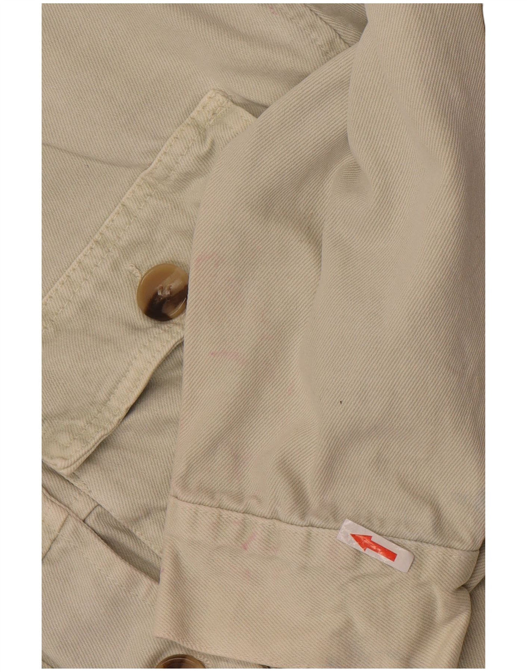 Zara Γυναικείο Τζιν Μπουφάν UK 10 Small Off White Βαμβακερό