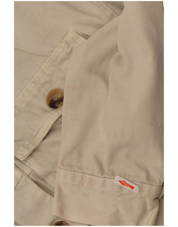Zara Γυναικείο Τζιν Μπουφάν UK 10 Small Off White Βαμβακερό