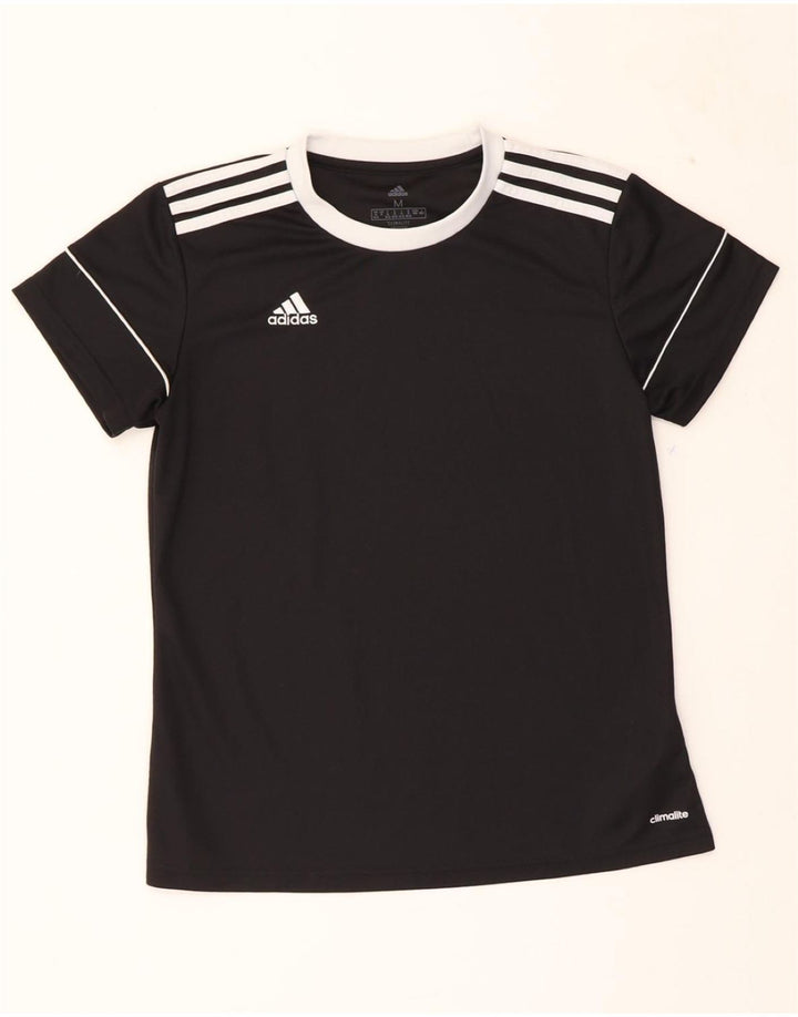 ADIDAS Womens Climalite T-Shirt Top UK 12/14 Medium Black Polyester Vintage Adidas and Second-Hand Adidas from Messina Hembry 