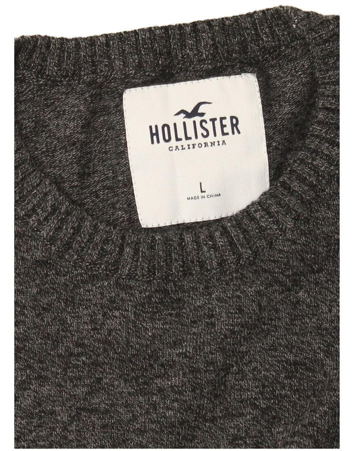 Hollister Ανδρικό πουλόβερ με λαιμόκοψη με μεγάλο γκρι φλύκταινο