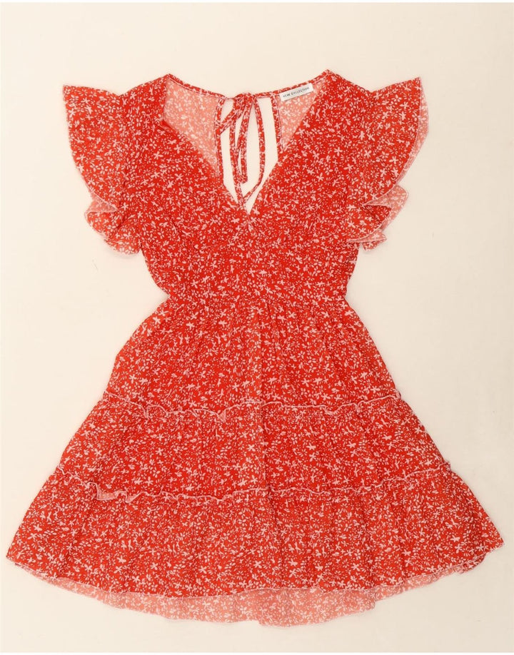 NEW COLLECTION Womens A-Line Dress UK 8 Small Red Floral Polyester Vintage New Collection and Second-Hand New Collection from Messina Hembry 
