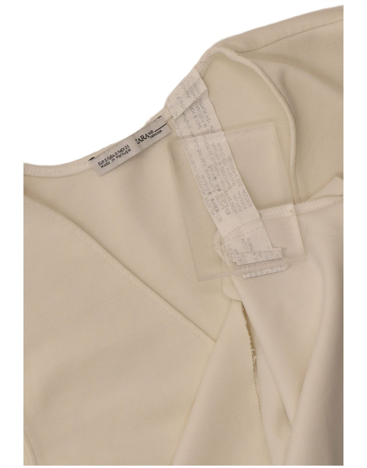 Zara Γυναικεία Αμάνικη Μπλούζα Τοπ UK 8 Small White Polyester