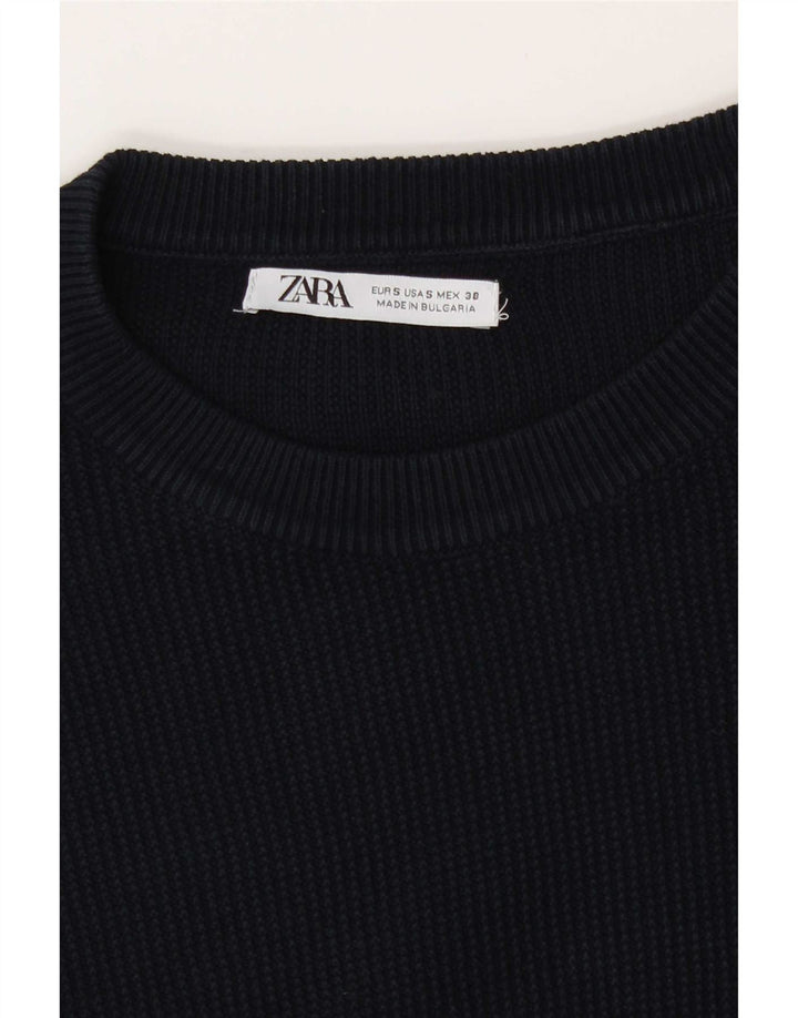 Ανδρικό πουλόβερ Zara Crew Neck Jumper Small Navy Blue