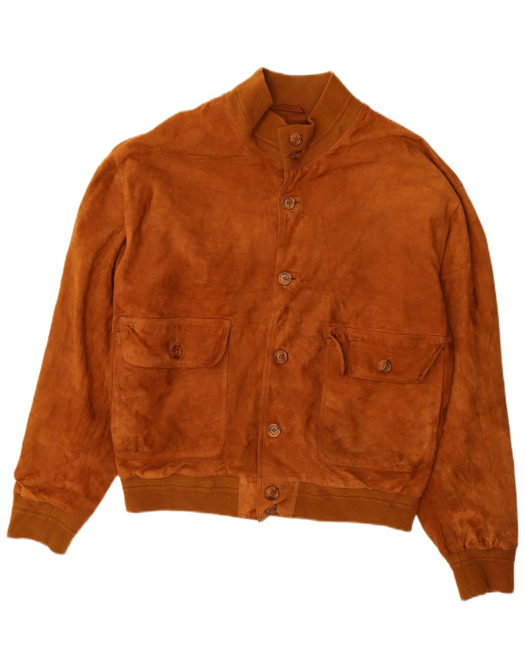 VINTAGE Ανδρικό Suede Bomber Jacket IT 52 XL Καφέ Δερμάτινο