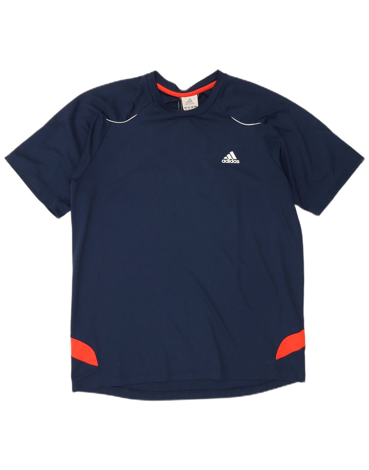 Ανδρικό T-Shirt Adidas Top Large Navy Blue Colorblock Πολυεστέρας