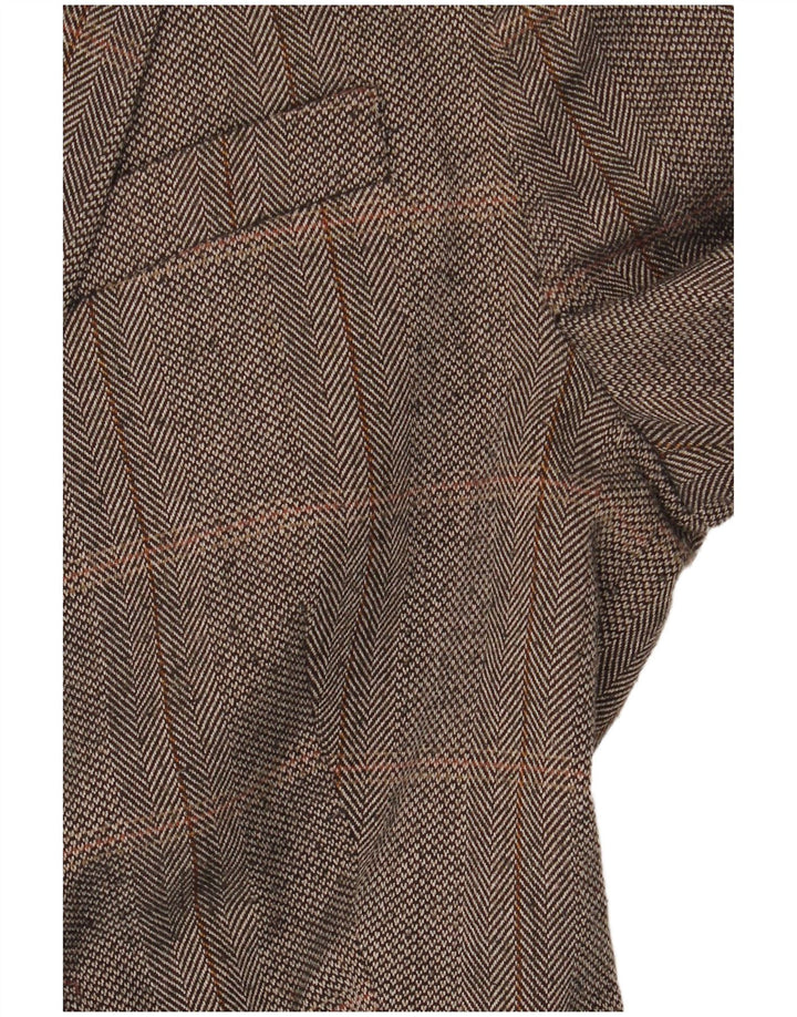 Zara Γυναικείο σακάκι 1 κουμπιού σακάκι UK 10 Small Grey Check
