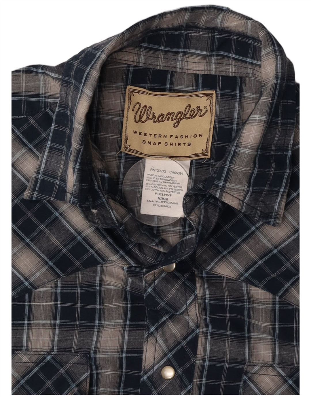 Ανδρικό πουκάμισο WRANGLER, μεσαίο μπλε ναυτικό, βαμβακερό