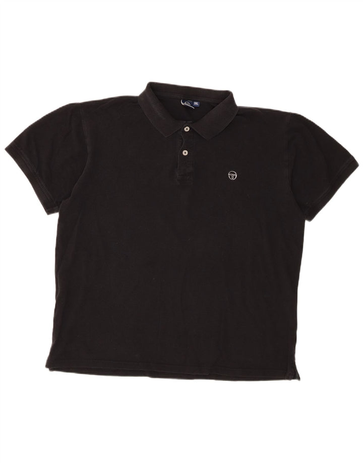 Sergio Tacchini Ανδρικό μπλουζάκι πόλο 3XL μαύρο βαμβακερό