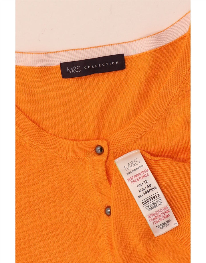 Marks & Spencer Γυναικεία ζακέτα πουλόβερ UK 12 μεσαία πορτοκαλί βισκόζη