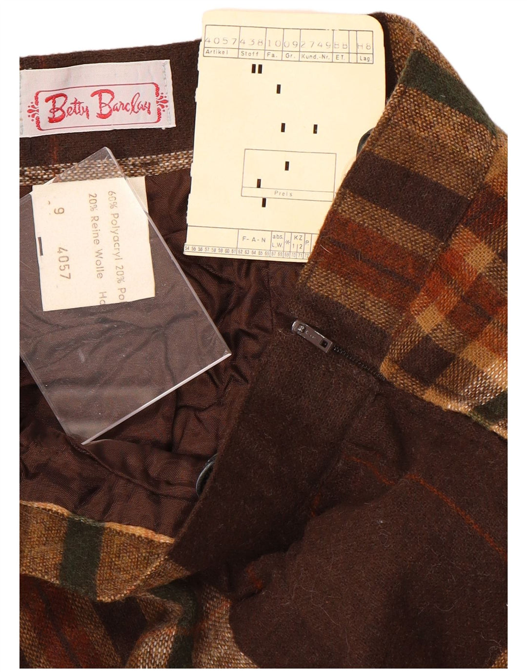 BETTY BARCLAY Γυναικεία ψηλόμεση φούστα σε γραμμή Α W26 Μικρό καφέ καρό