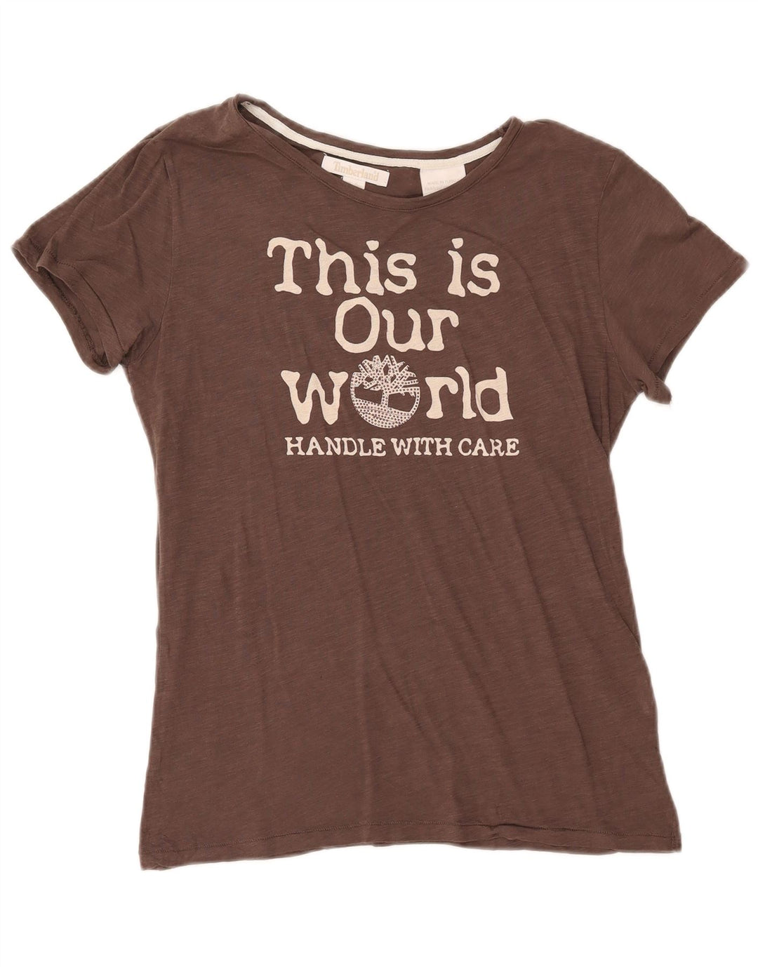 Γυναικείο γραφικό μπλουζάκι Timberland Top UK 14 Μεσαίο καφέ