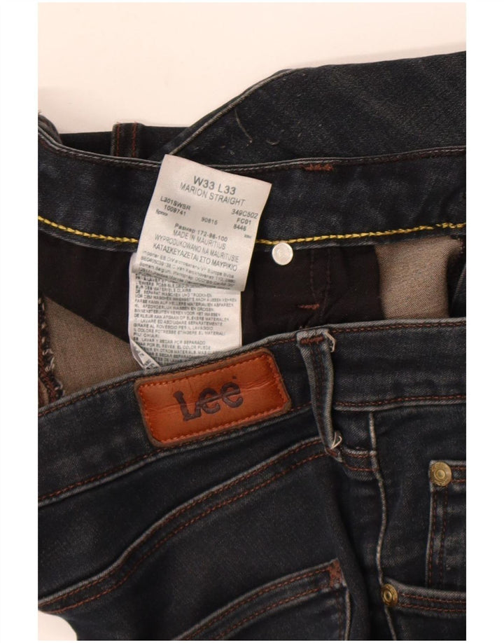 Lee Mens Marion Straight Jeans W33 L33 Navy Blue Cotton