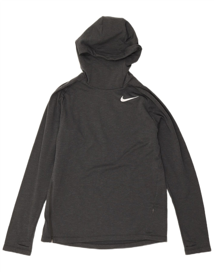 Ανδρικά κουκούλα Nike Dri Fit, μεσαίο μαύρο πολυεστέρας