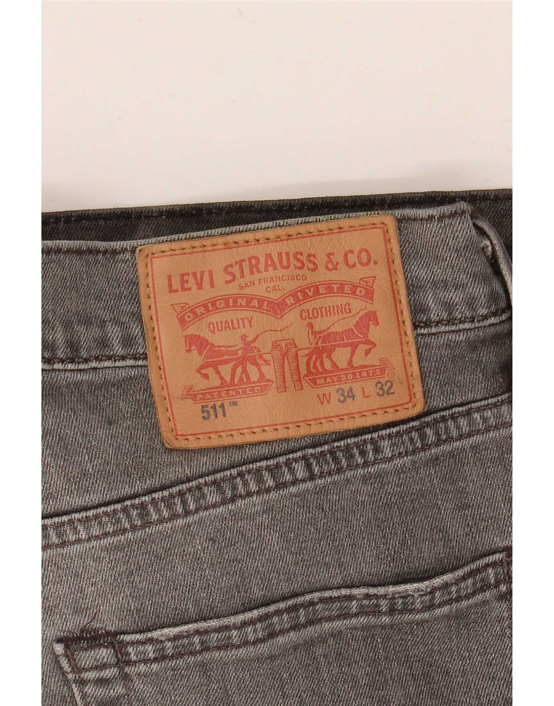 Levi's Mens 511 Slim Jeans W34 L32 Γκρι βαμβακερό