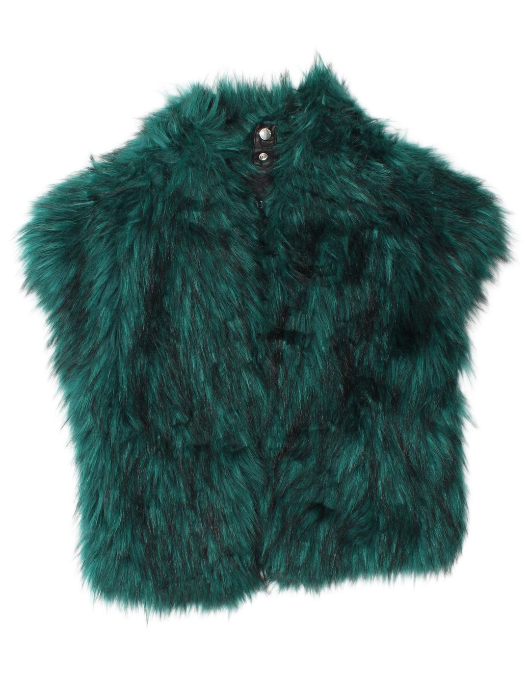 GUESS Γυναικεία Faux Fur Loose Fit Gilet UK 10 Small Green Modacryl