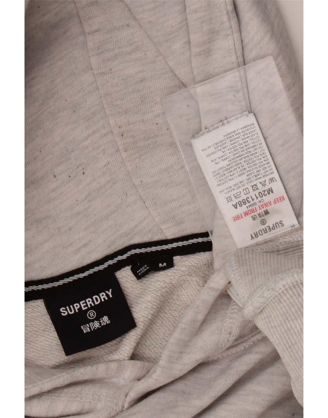 SUPERDRY Mens Graphic Hoodie Jumper Medium Grey Cotton