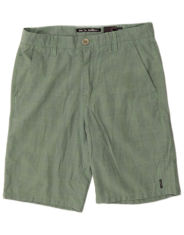 Ανδρικό σορτς Cargo Rip Curl W32 με μεσαίο πράσινο τσεκ πολυεστέρα