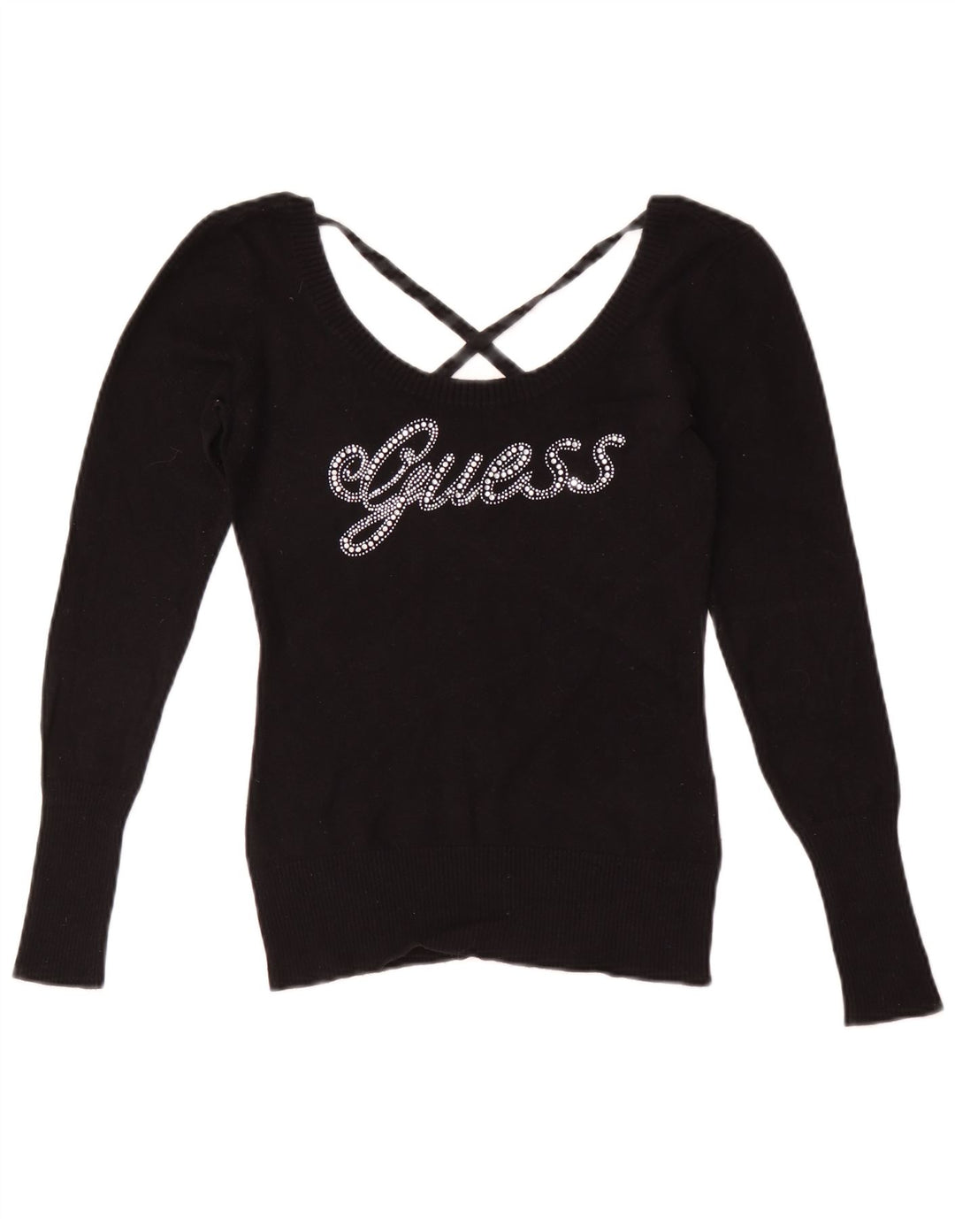 Guess Γυναικεία μακρυμάνικη μπλούζα τοπ UK 8 Small Black
