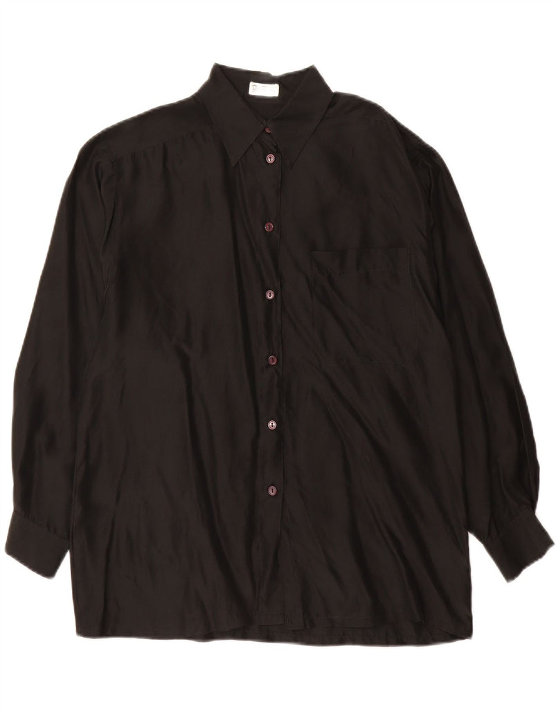 BETTY BARCLAY Womens Shirt UK 10 Small  Black Silk Vintage Betty Barclay and Second-Hand Betty Barclay from Messina Hembry 