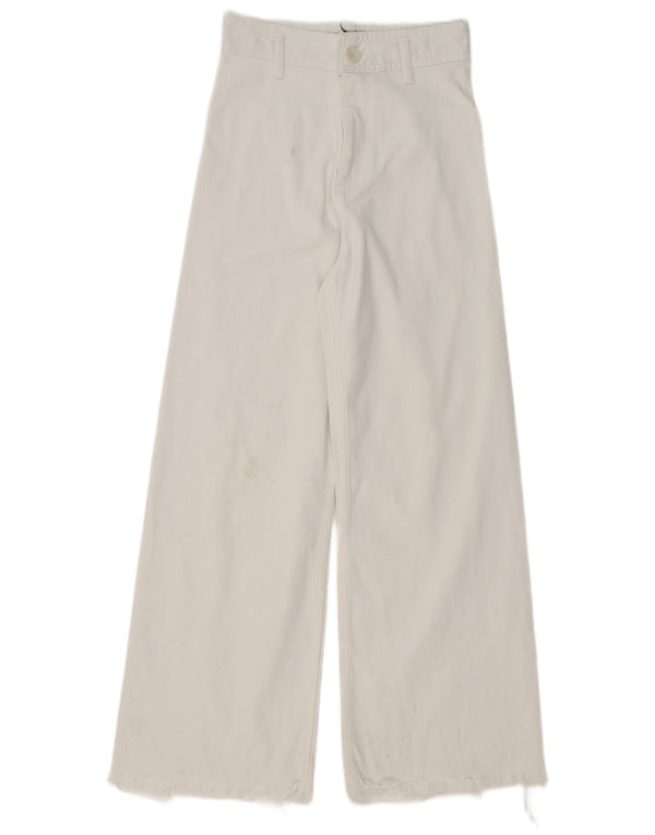 Zara γυναικείο ψηλό ψηλό φαρδύ τζιν EU 36 XS W26 L29 Λευκό