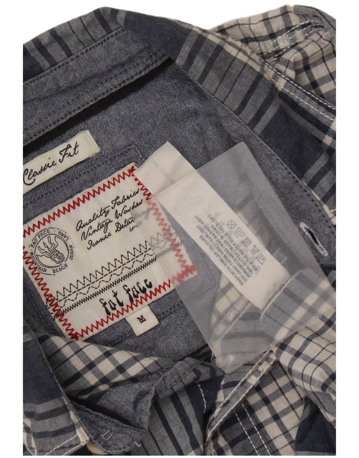 Fat Face Ανδρικό πουκάμισο Classic Fit Medium Navy Blue Check Cotton