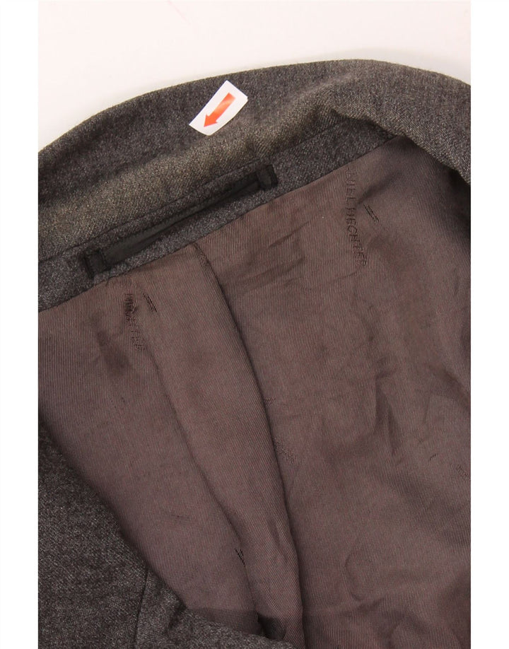 DANIEL HECHTER Mens 3 Button Blazer Jacket UK 44 2XL Grey Virgin Wool Vintage Daniel Hechter and Second-Hand Daniel Hechter from Messina Hembry 