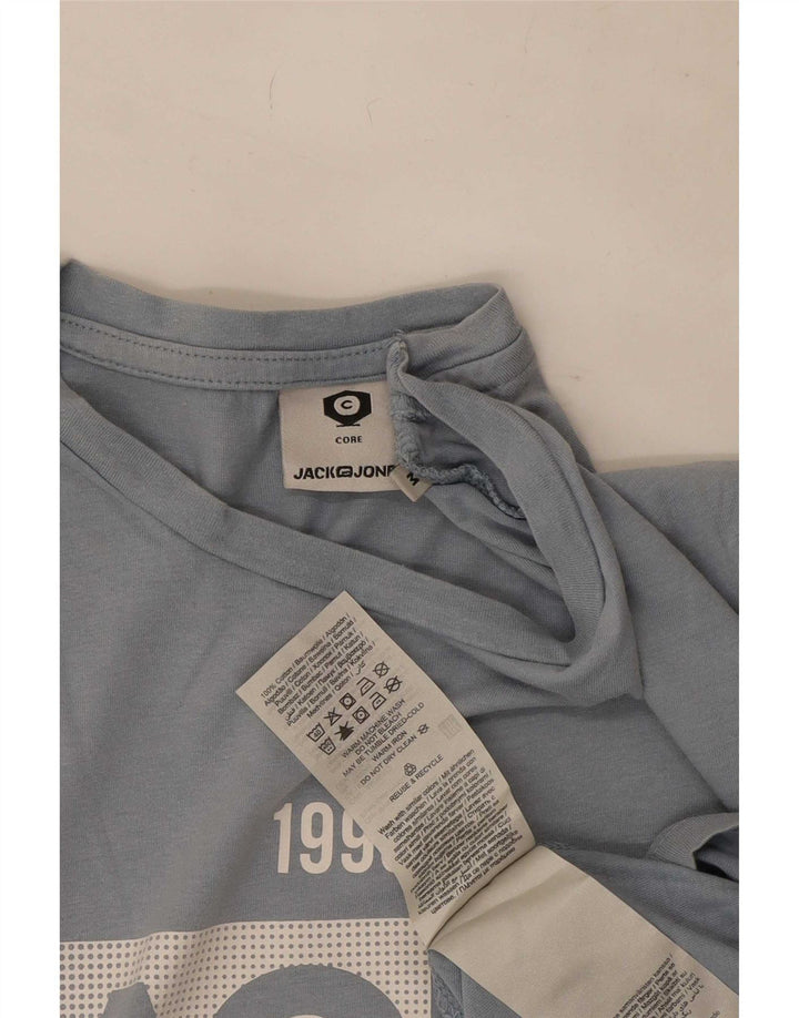 Jack & Jones Ανδρικό γραφικό T-Shirt Top από μεσαίο μπλε βαμβακερό