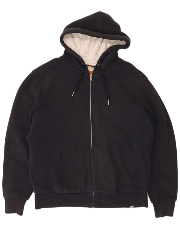 Superdry Ανδρικό πουλόβερ Sherpa Zip Hoodie 2XL Navy Blue Cotton