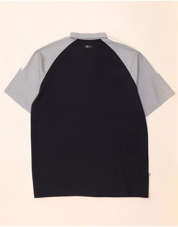 Adidas Mens Climalite Polo Shirt UK 42/44 Large Navy Blue Colorblock