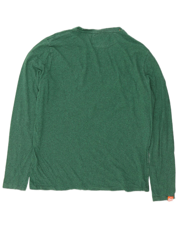 Superdry Ανδρικό μακρυμάνικο μπλουζάκι 2XL Πράσινο Flecked