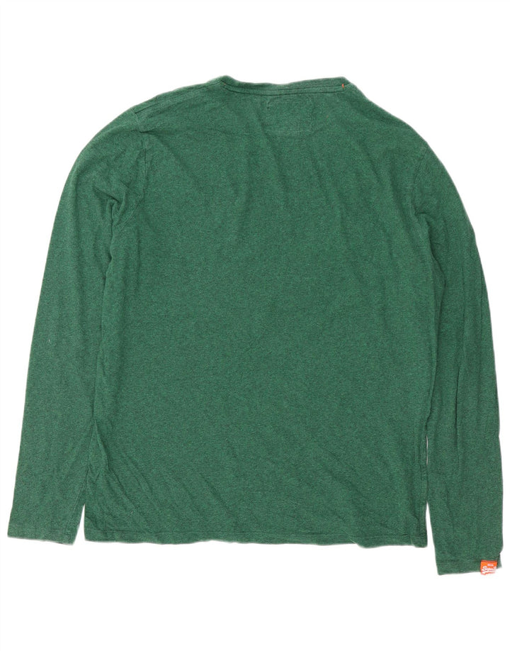 Superdry Ανδρικό μακρυμάνικο μπλουζάκι 2XL Πράσινο Flecked