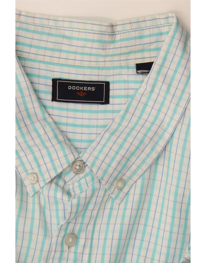 DOCKERS Ανδρικό κοντομάνικο πουκάμισο 2XL τιρκουάζ καρό