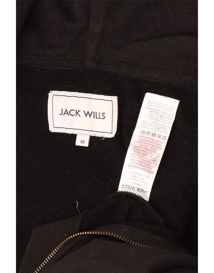 JACK WILLS Γυναικείο πουλόβερ με κουκούλα με φερμουάρ UK 10 Small Black