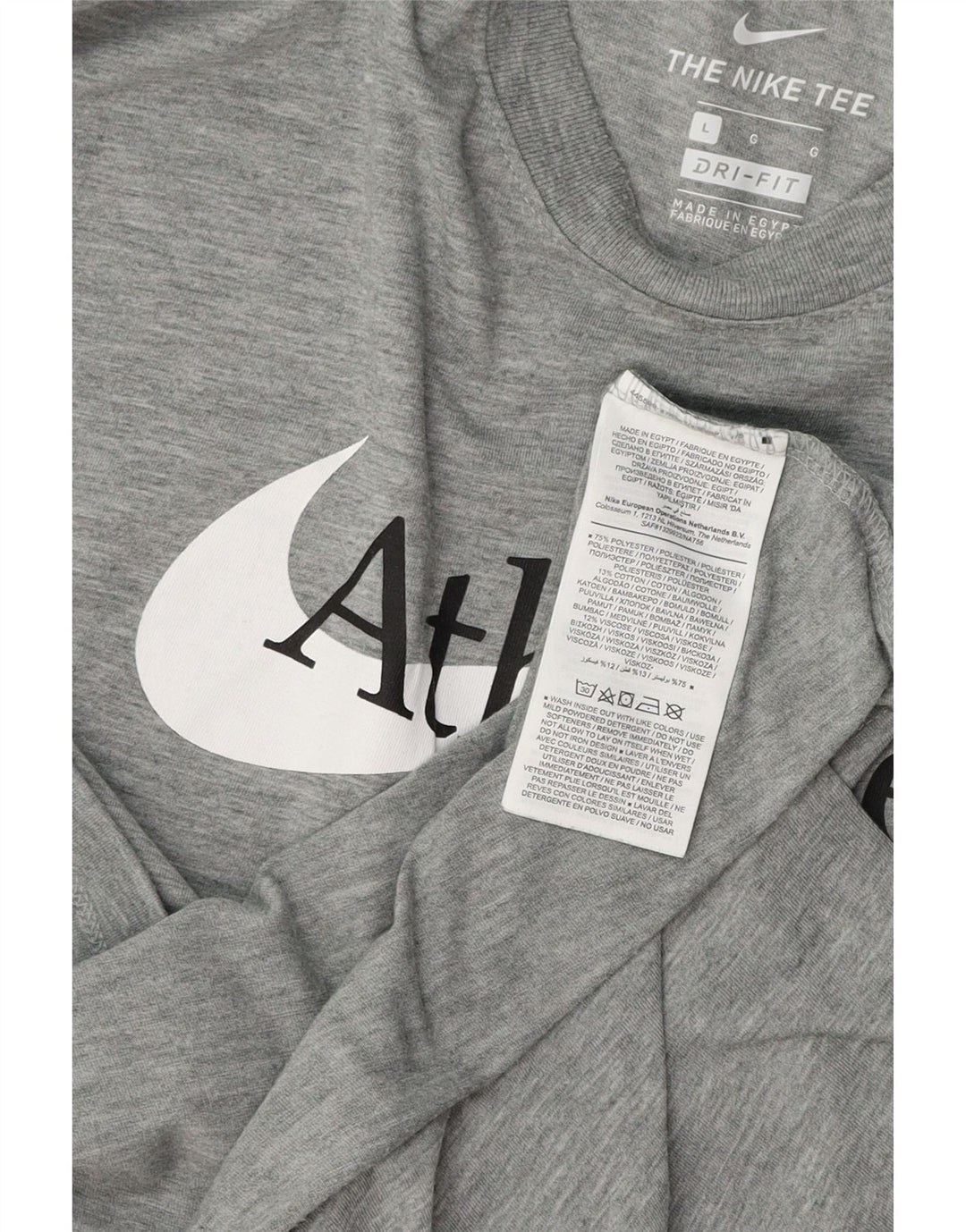 Ανδρικό γραφικό μπλουζάκι NIKE Dri Fit Top Large Grey Polyester