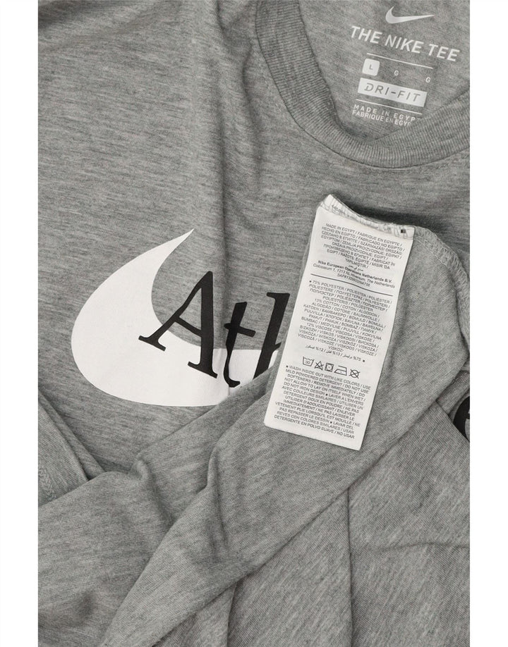 Ανδρικό γραφικό μπλουζάκι NIKE Dri Fit Top Large Grey Polyester