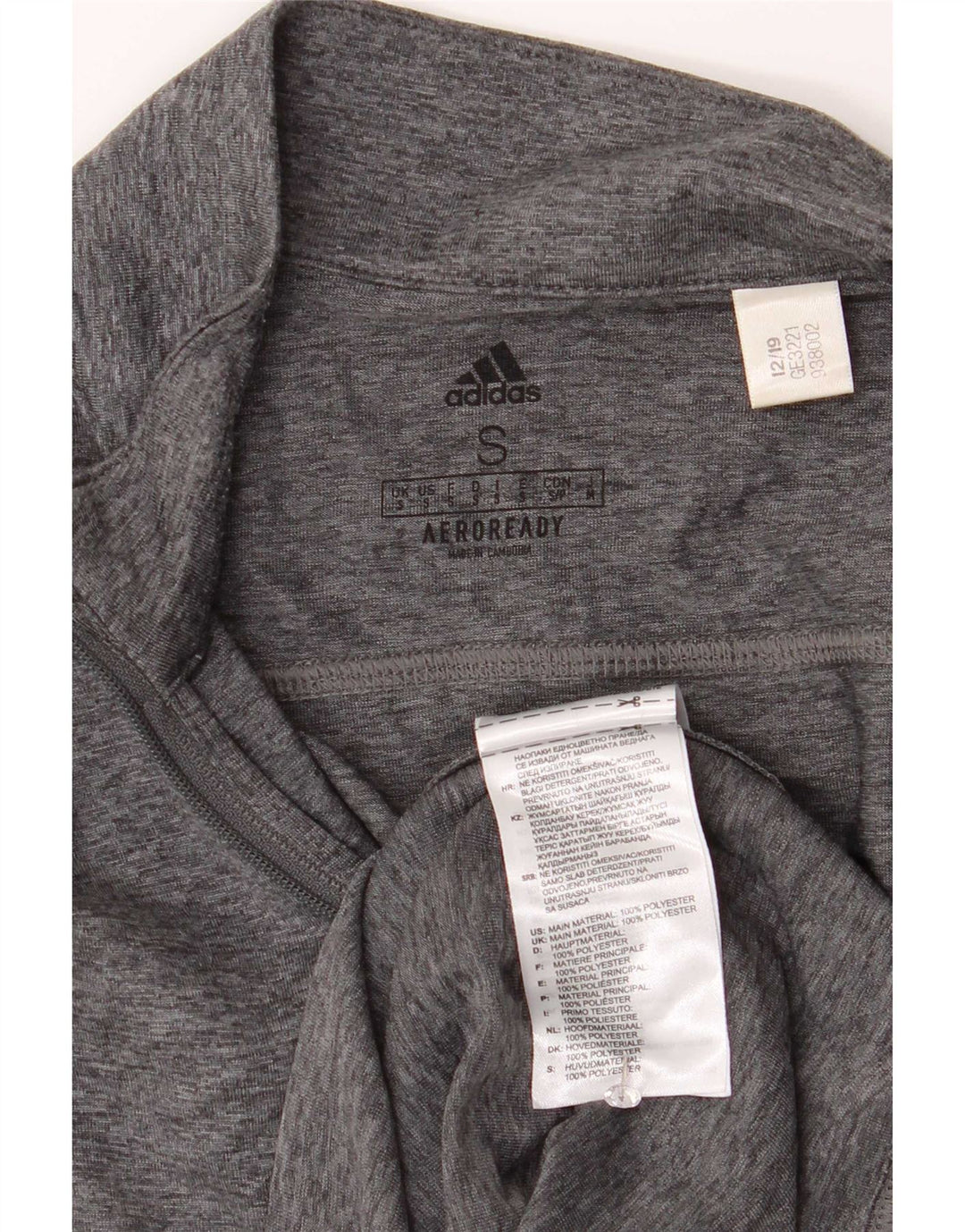 Adidas Ανδρικό Aeroready με φερμουάρ με μακρυμάνικο μπλουζάκι από μικρού γκρι πολυεστέρα