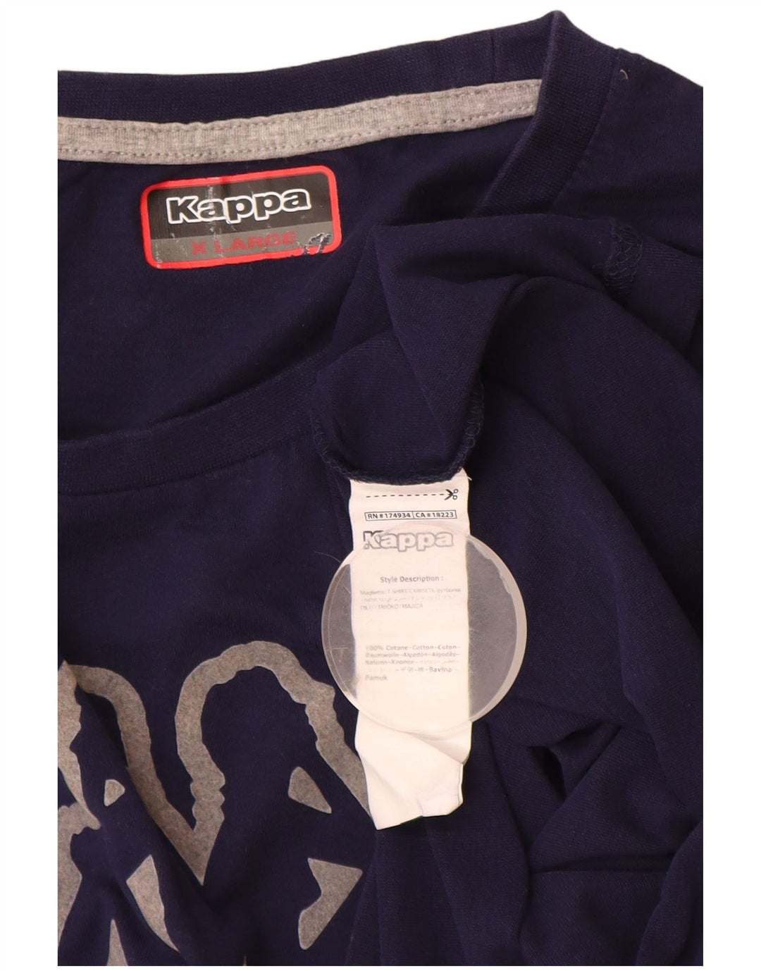 Ανδρικό γραφικό τοπ Kappa Μακρυμάνικο XL Navy Blue Cotton