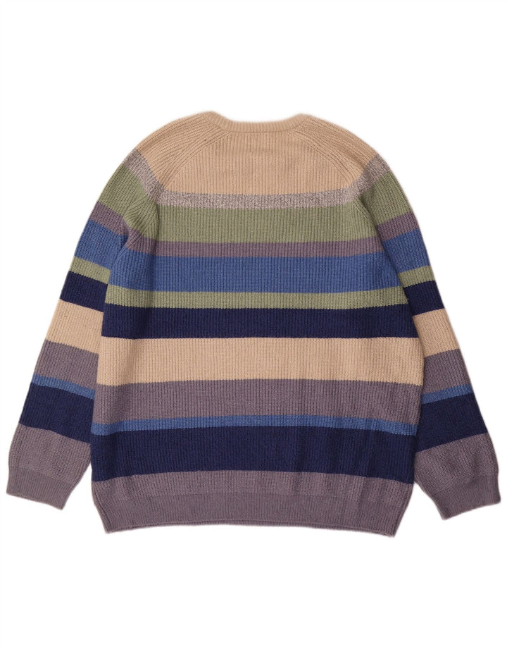 Marks & Spencer Ανδρικό πουλόβερ με λαιμόκαυμα 2XL πολύχρωμο ριγέ