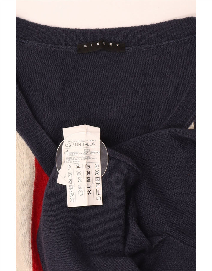 Sisley Γυναικεία Αγγλία Υπερμεγέθη γιλέκο Tank Top One Size Blue Wool