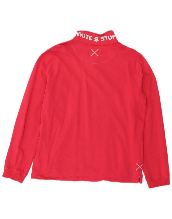 White Stuff Γυναικείο Φούτερ με φερμουάρ Jumper UK 12 Μεσαίο ροζ βαμβακερό