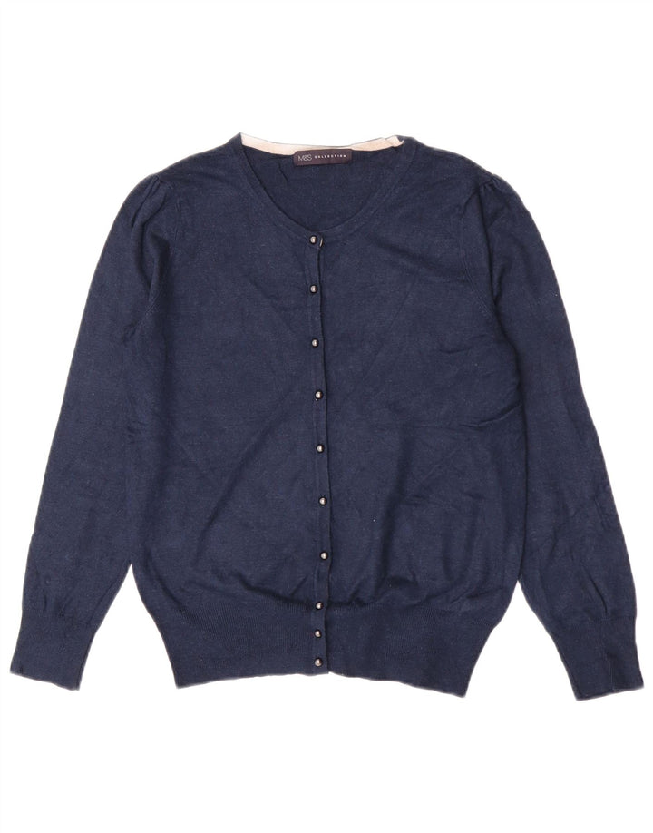 Marks & Spencer Γυναικεία ζακέτα πουλόβερ UK 12 Medium Navy Blue Viscose