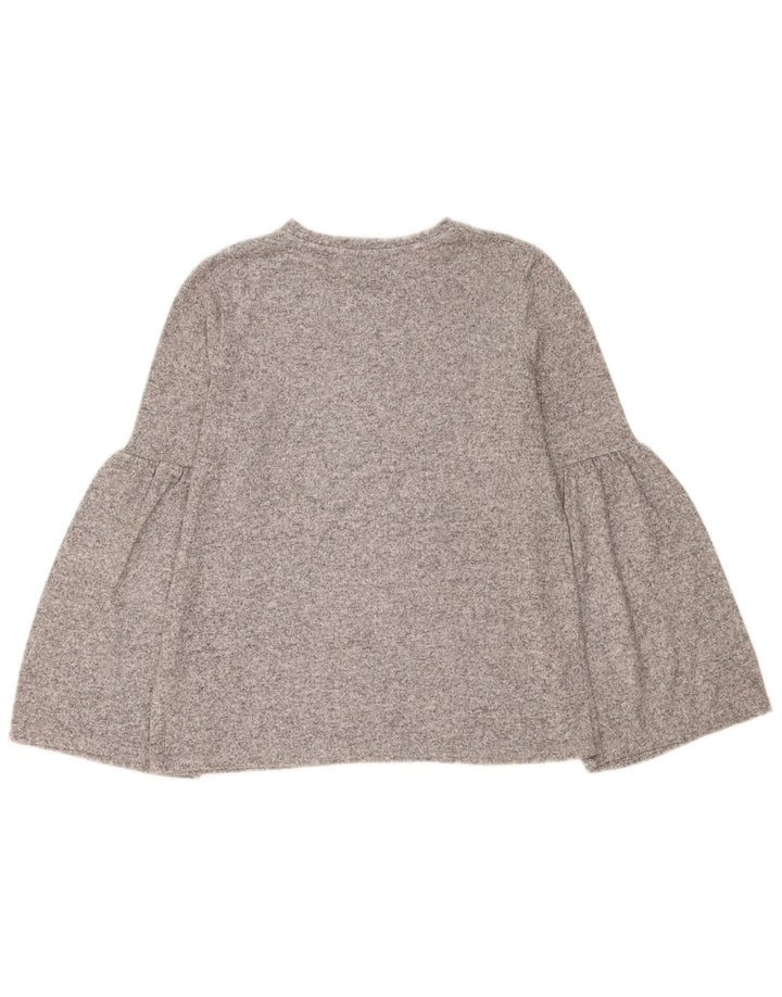 Zara Γυναικεία Trafaluc Oversized Top μακρυμάνικο UK 10 Small Grey Flecked