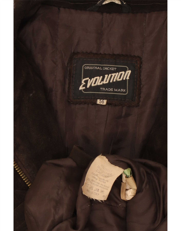 Evolution Ανδρικό Suede Jacket IT 56 3XL Καφέ Δερμάτινο