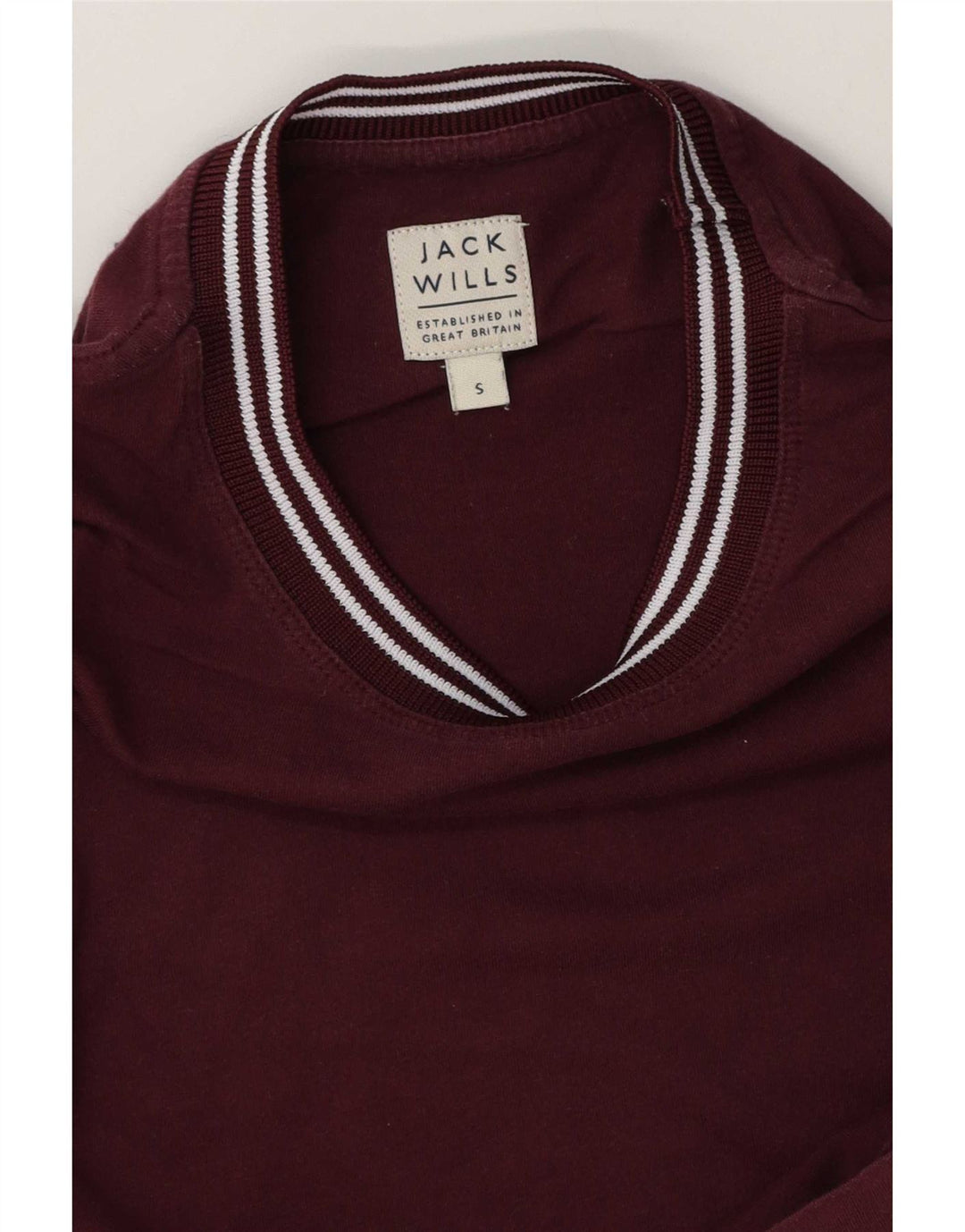 Jack Wills Ανδρικό T-Shirt Top Μικρό Βουργουνδί