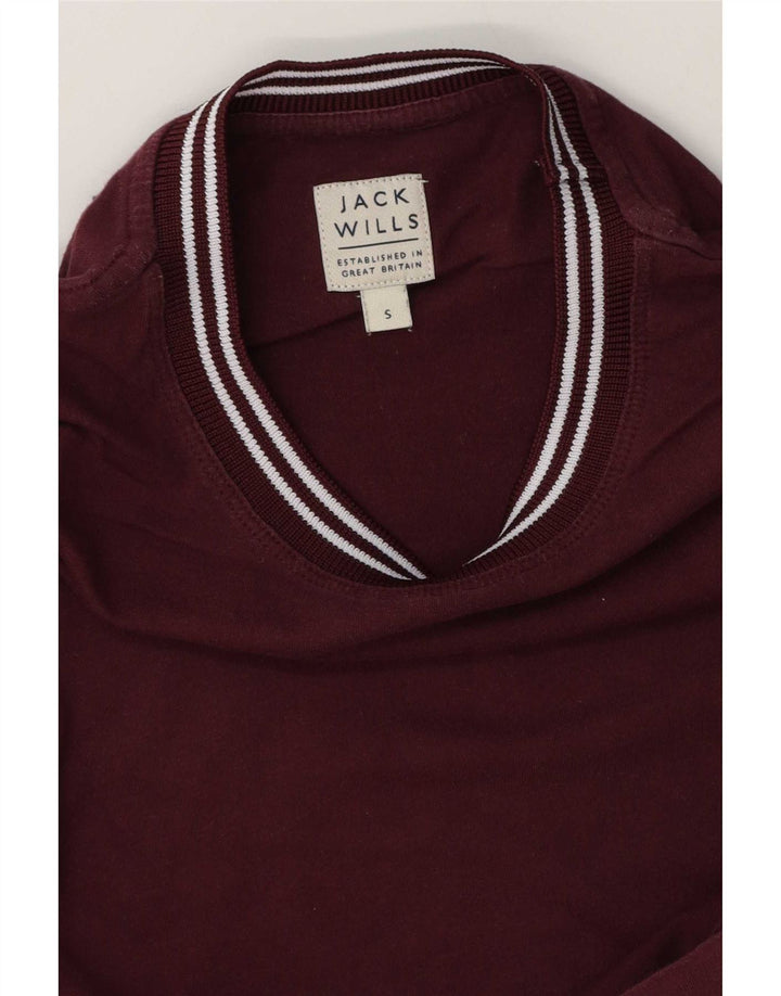 Jack Wills Ανδρικό T-Shirt Top Μικρό Βουργουνδί