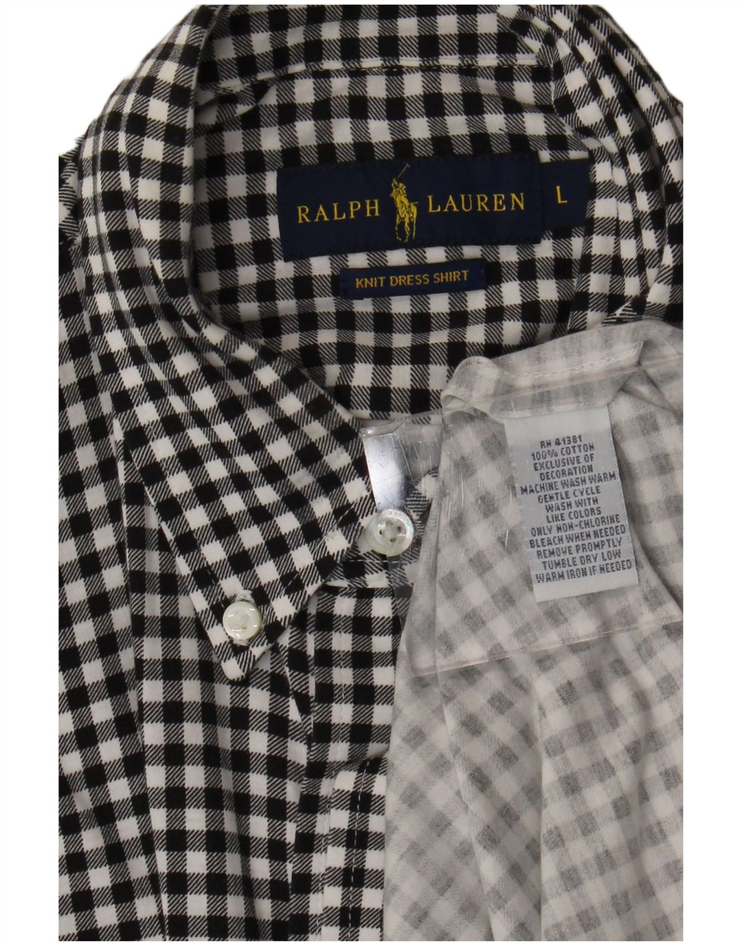 Ανδρικό πουκάμισο Ralph Lauren Φανελένιο μεγάλο μαύρο βαμβακερό Gingham