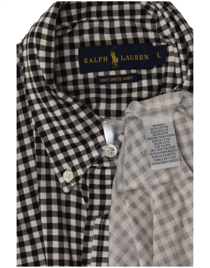Ανδρικό πουκάμισο Ralph Lauren Φανελένιο μεγάλο μαύρο βαμβακερό Gingham