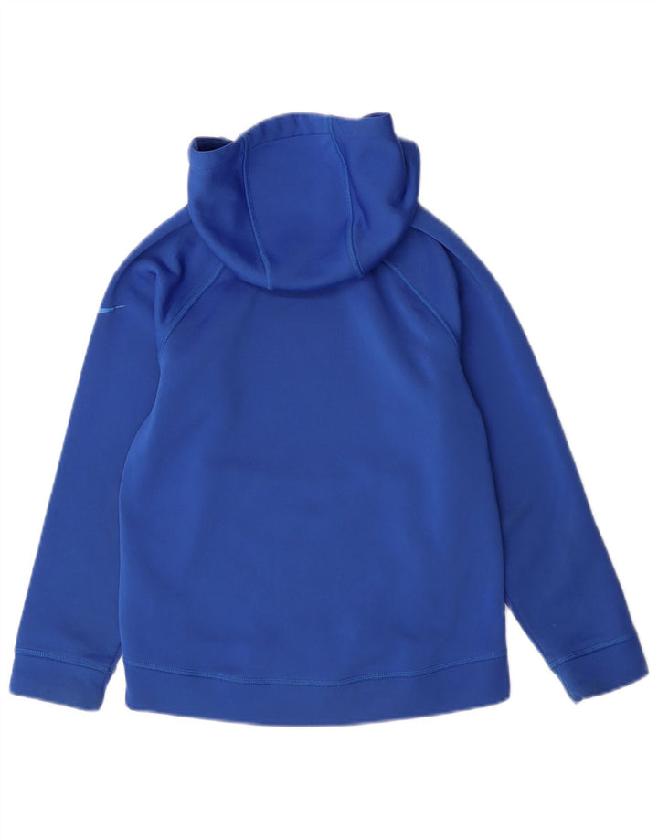 NIKE Boys Dri Fit Graphic Hoodie Jumper 8-9 ετών Small Blue Polyester
