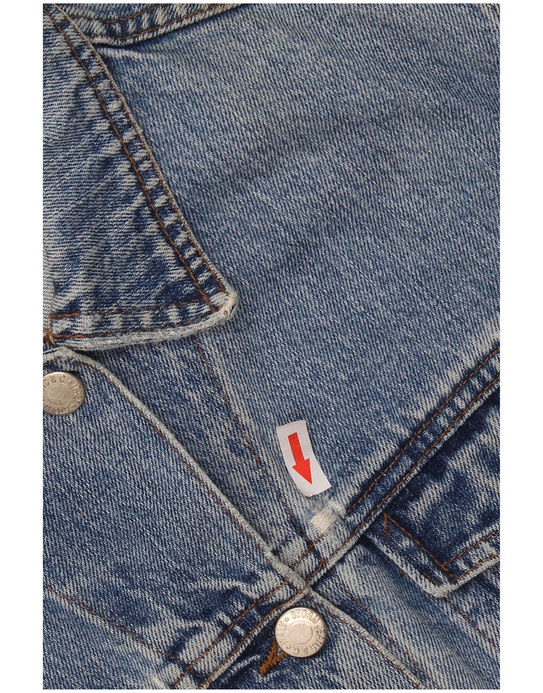 Γυναικείο Τζιν Μπουφάν VINTAGE Crop UK 14 Medium Blue