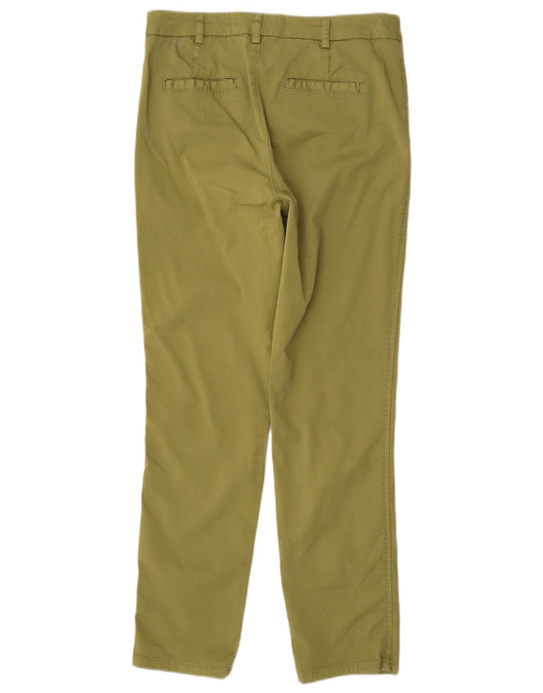 BENETTON Γυναικείο ψηλόμεσο παντελόνι Chino UK 10 Small W30 L29 Khaki